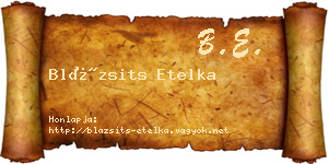 Blázsits Etelka névjegykártya